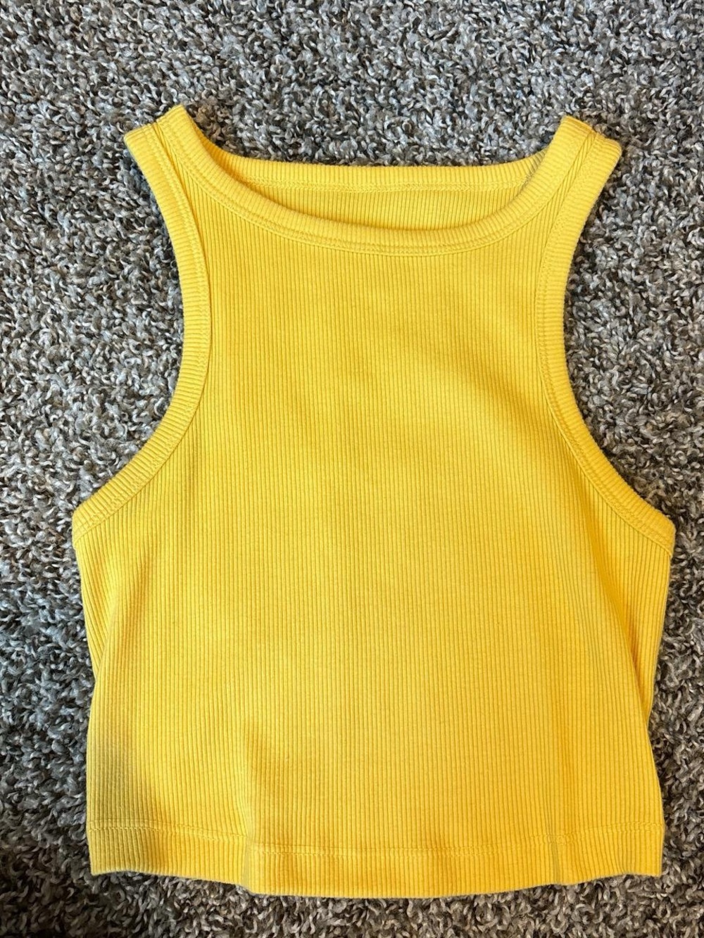 wild fable Yellow Ribbed Cropped Tank